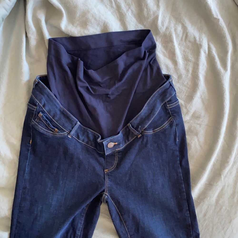 Seraphine dark wash skinny maternity jeans